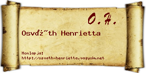 Osváth Henrietta névjegykártya