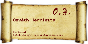 Osváth Henrietta névjegykártya