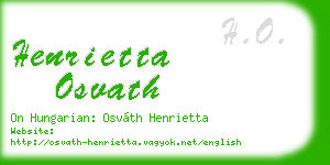 henrietta osvath business card