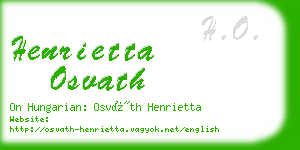 henrietta osvath business card